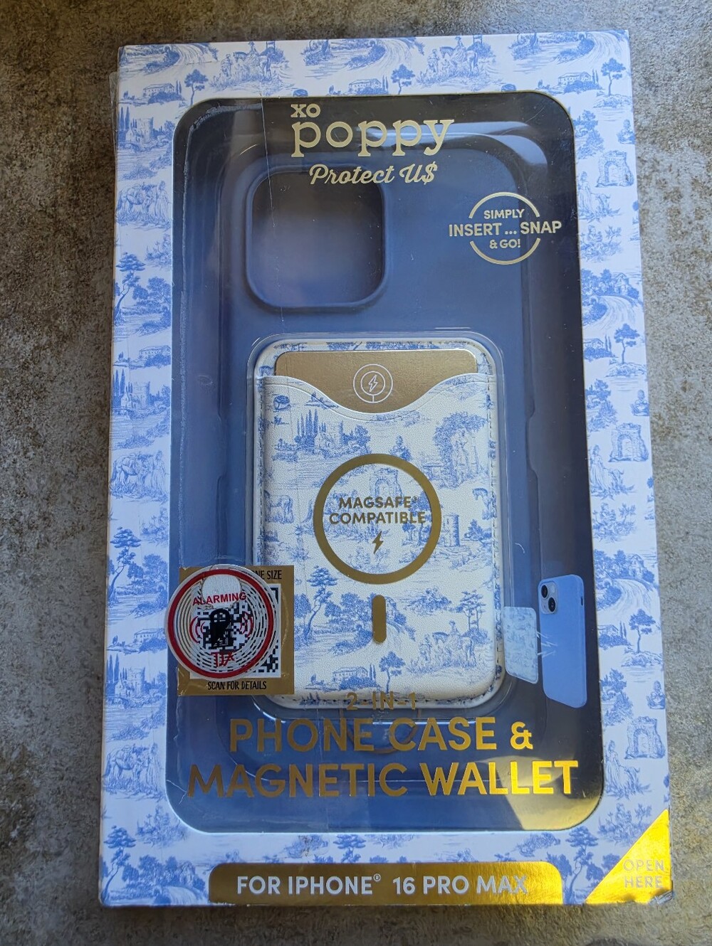 Xo Poppy iPhone 16 Pro Max Case & Magnetic Wallet NEW